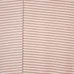 Ecru rekbare badstof double face met roze strepen