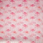 Doorschijnende regenjas stof met flamingo's