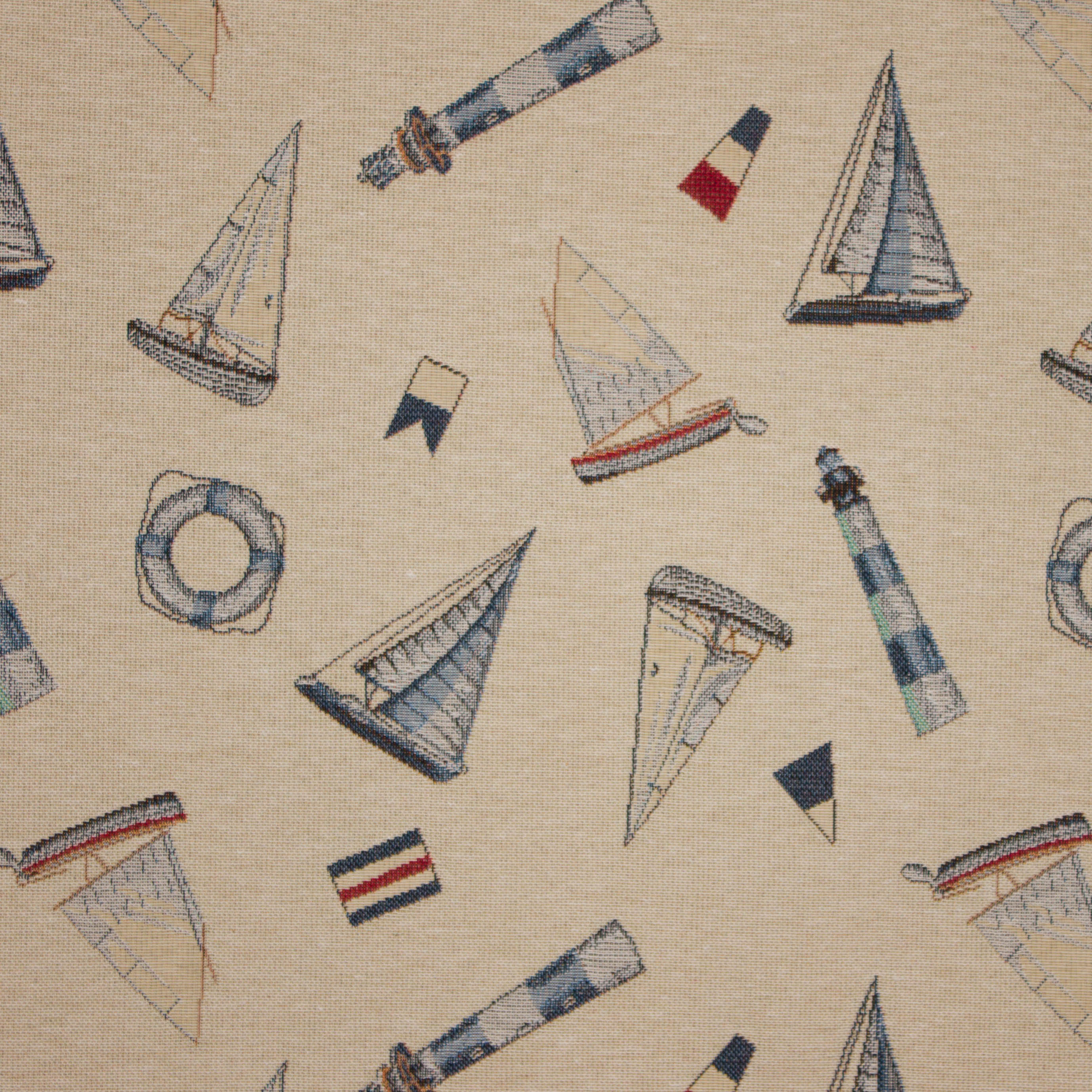 Beige canvas met zeevaart motief