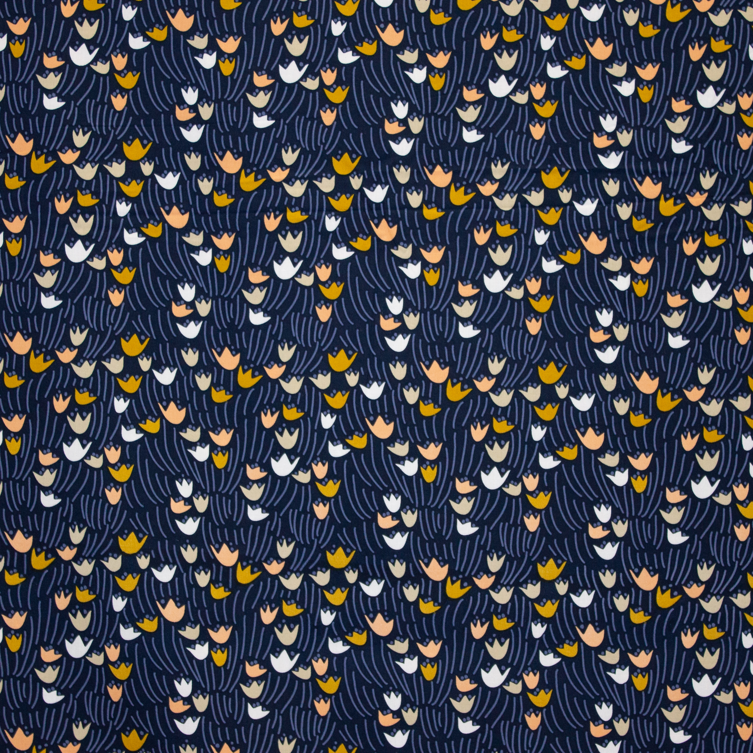 Blauwe viscose met tulpen van Cloud 9