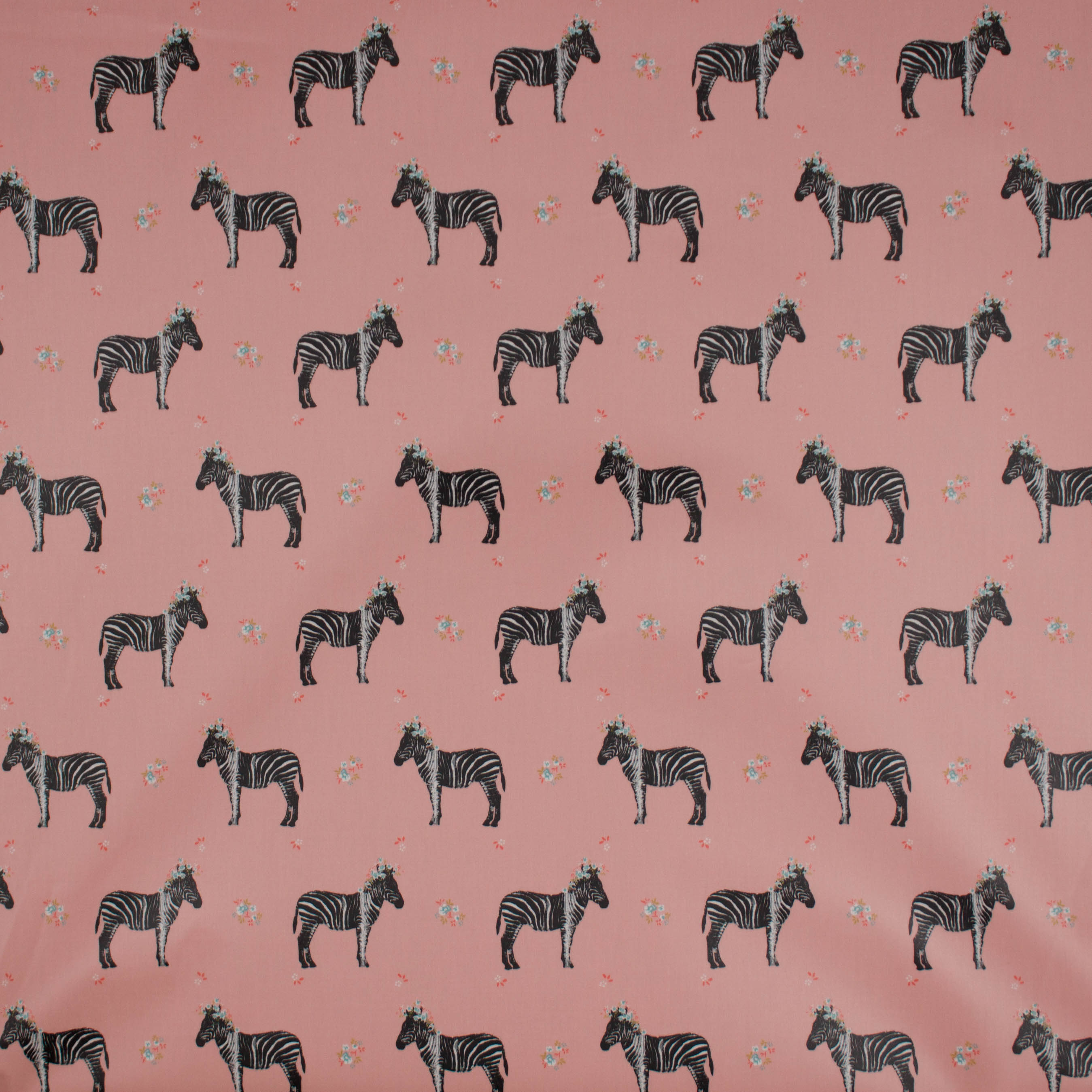 Regenjas stof in roze met zebra's