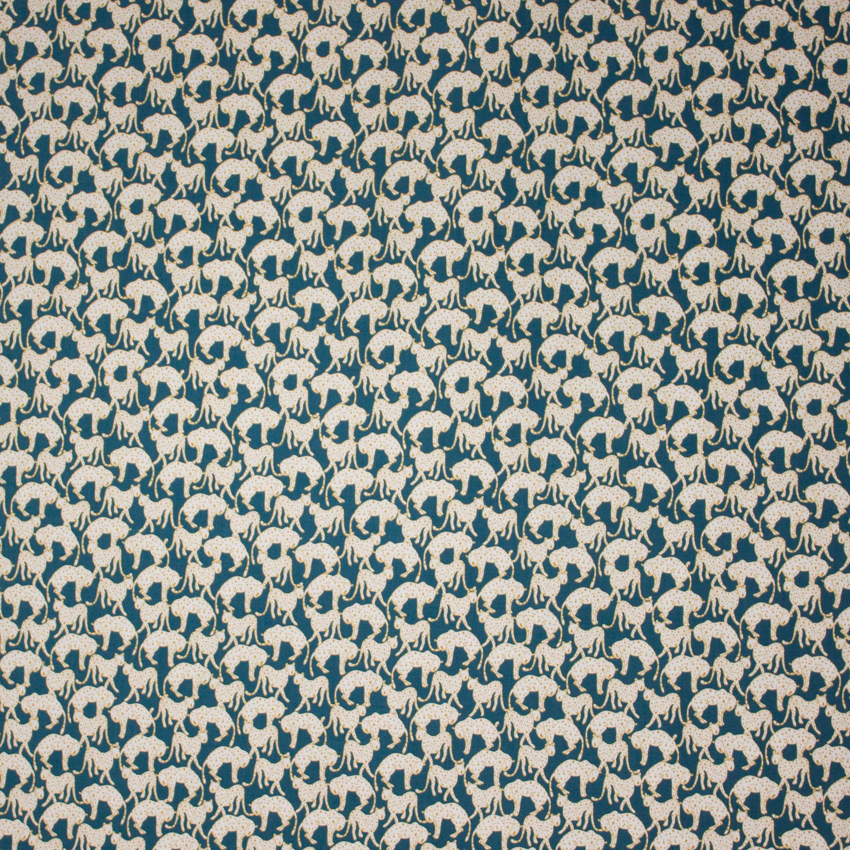 Petrol viscose met panter print van 'La Maison Victor'