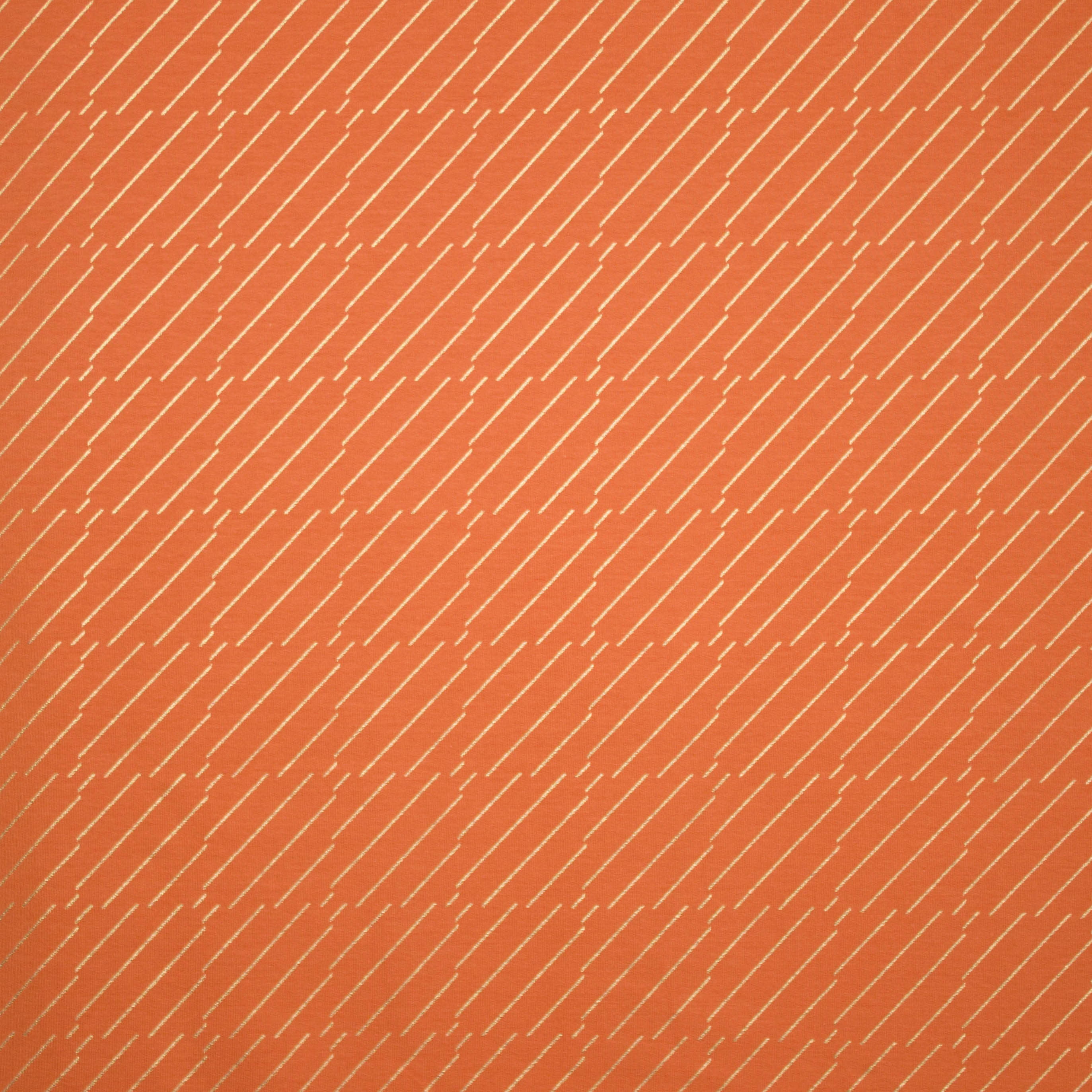 Licht oranje french terry met gouden strepen 'Liquid Sunshine van About Blue Fabrics'