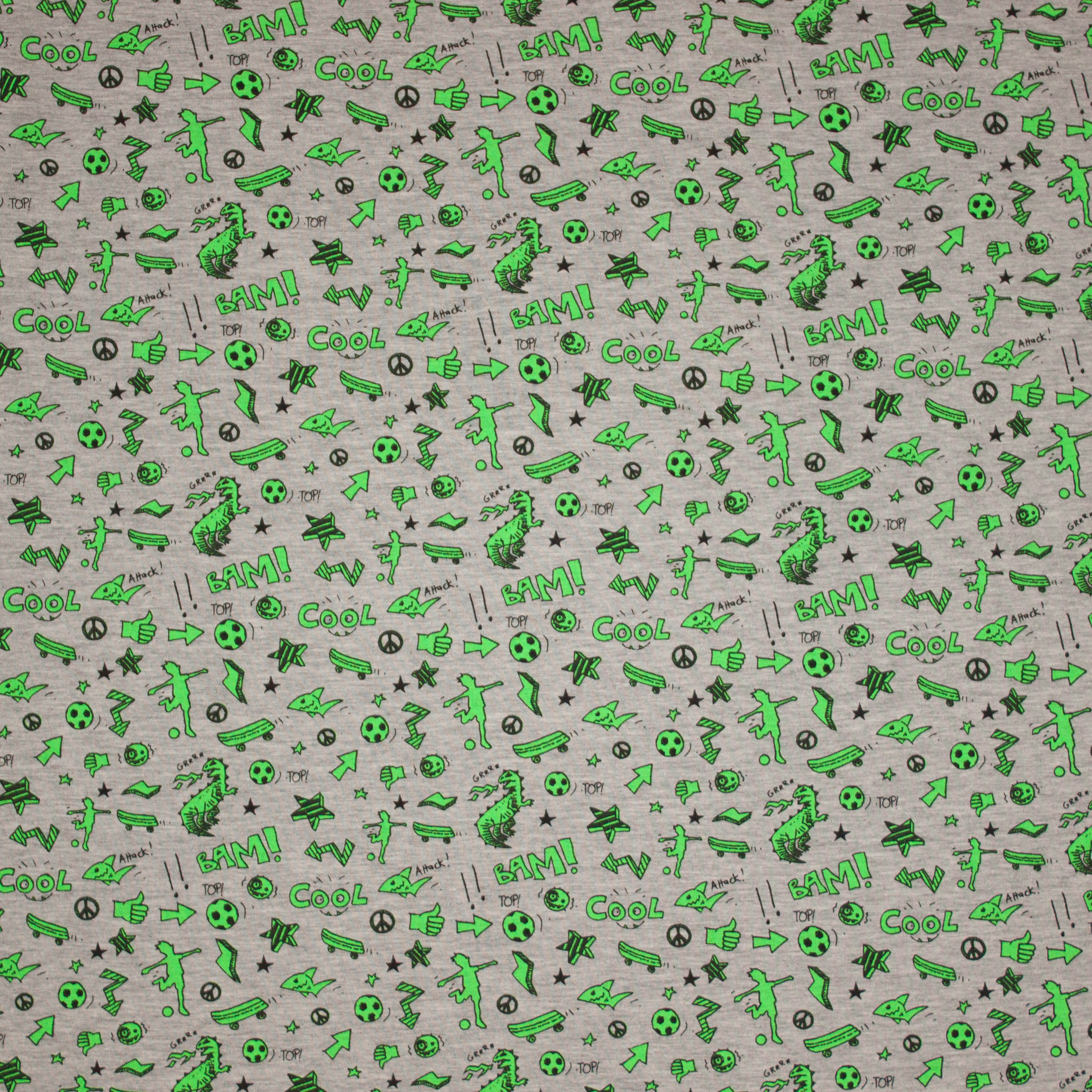Grijze gemeleerde tricot 'Neon Super Cool' van Poppy'