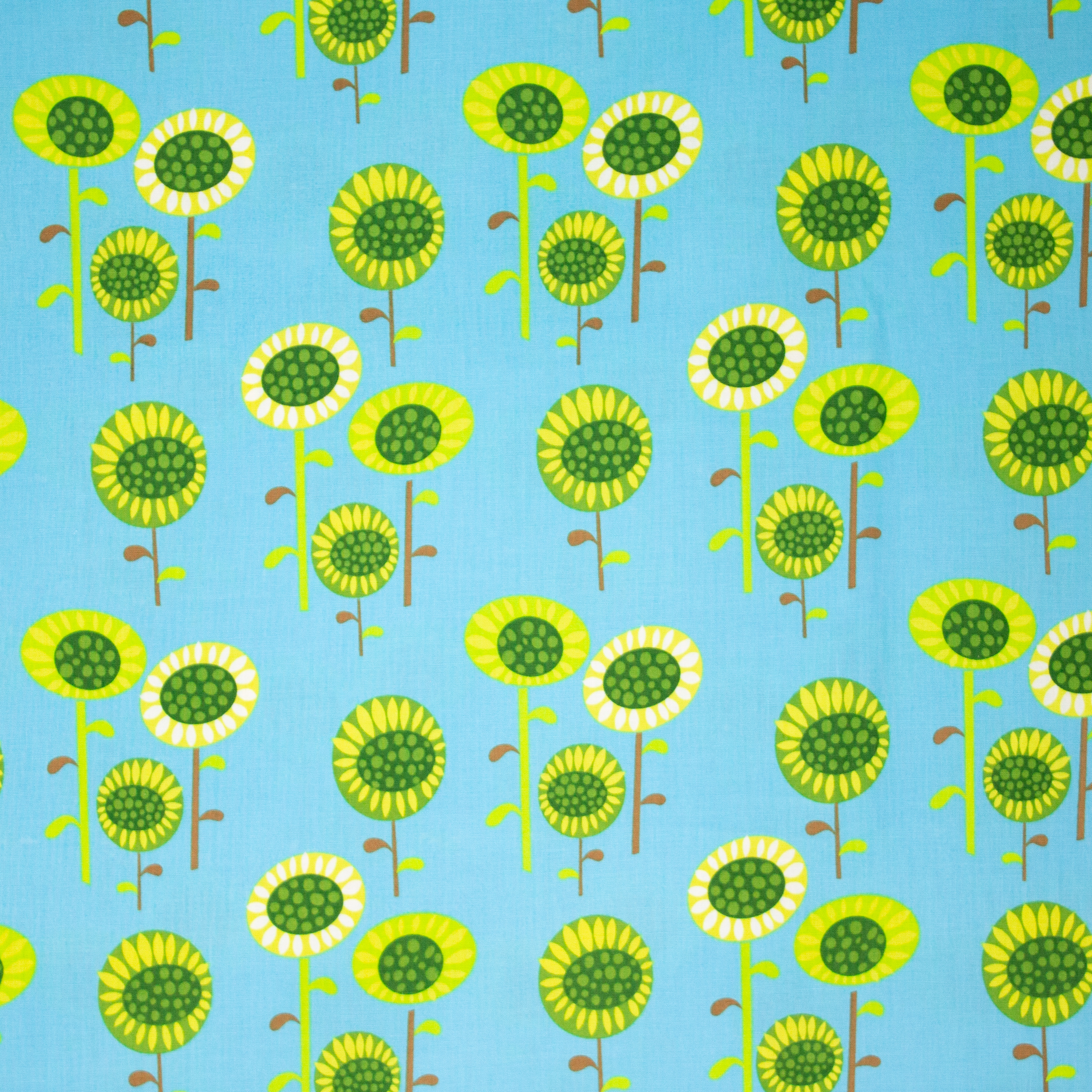 Blauwe Katoen met Bloemen