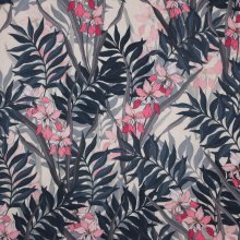 Viscose met bloemen en planten motief