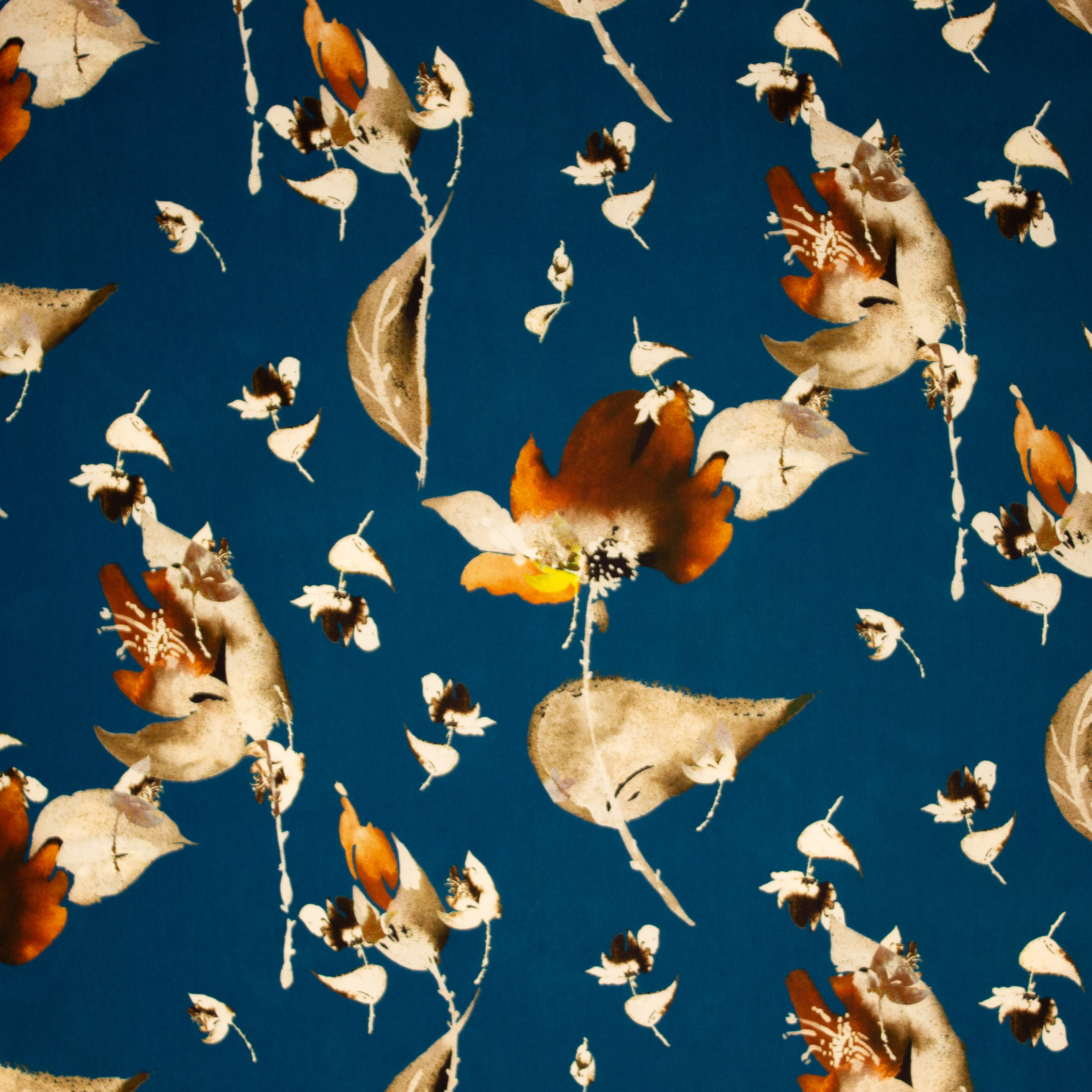 Polyester Satijn met Bloemen