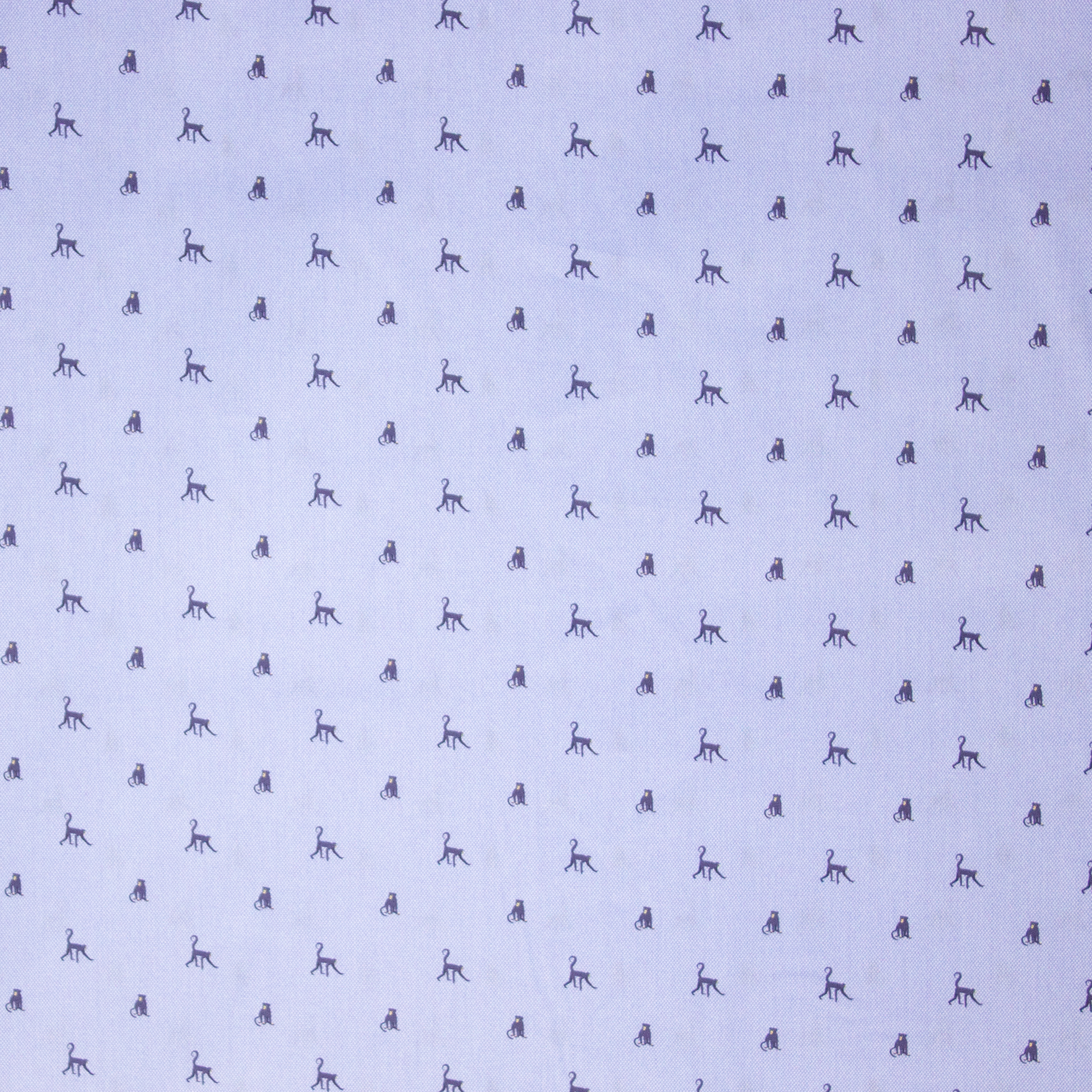 Blauwe Wit Gepixelde Katoen met Apen