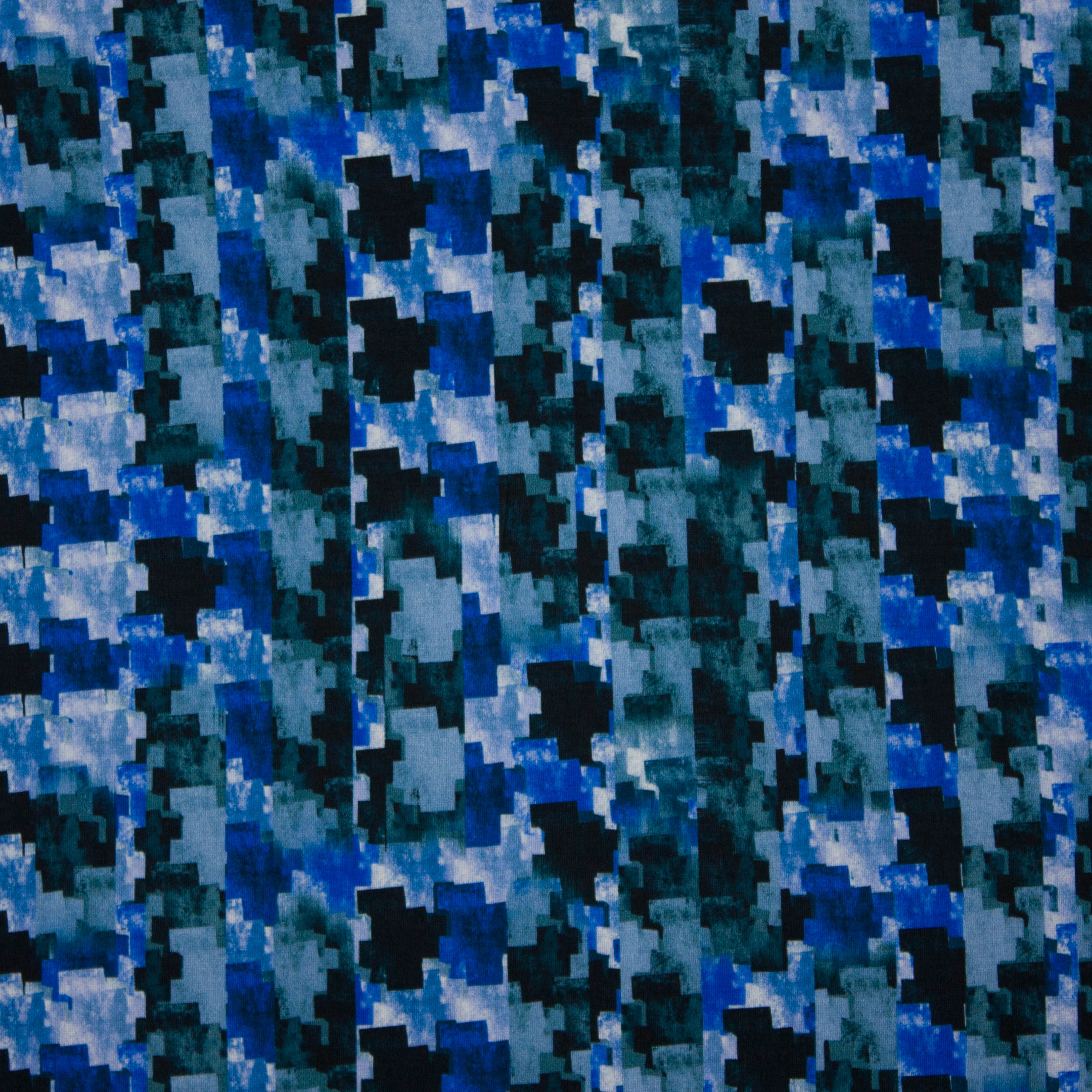 Viscose / polyamide tricot met abstract motief
