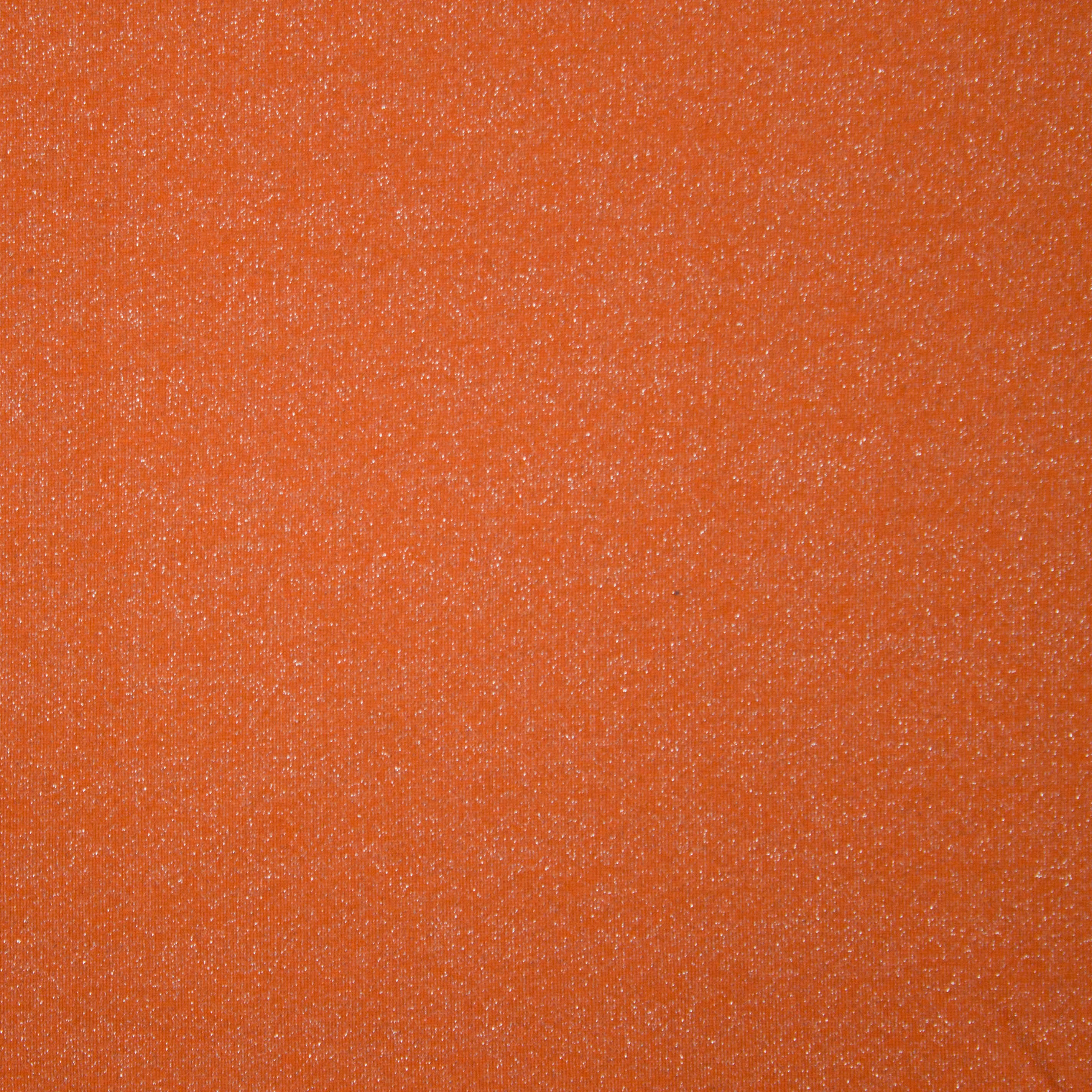 Oranje sweaterstof met zilveren glitter