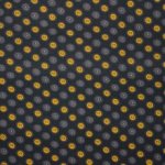 Zwarte viscose tricot met bloemen in grijs en oker