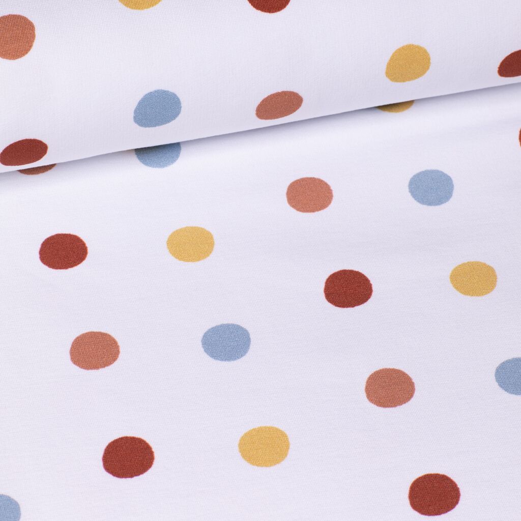 Witte french terry 'Multi circles' van Eva Mouton