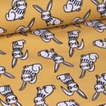 Gele french terry met konijnen van Eva Mouton