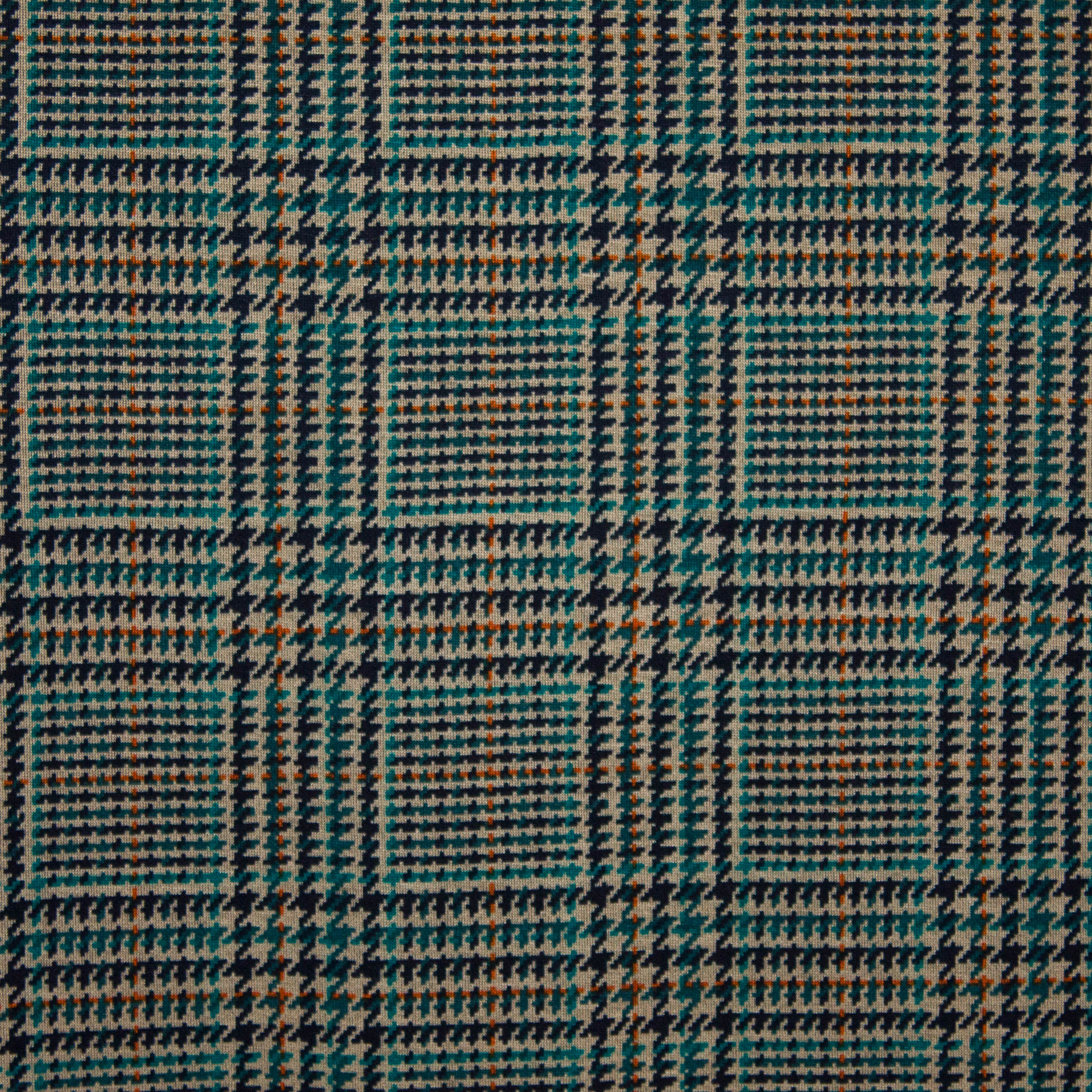 Beige punta di roma met ruiten en pied de poule motief