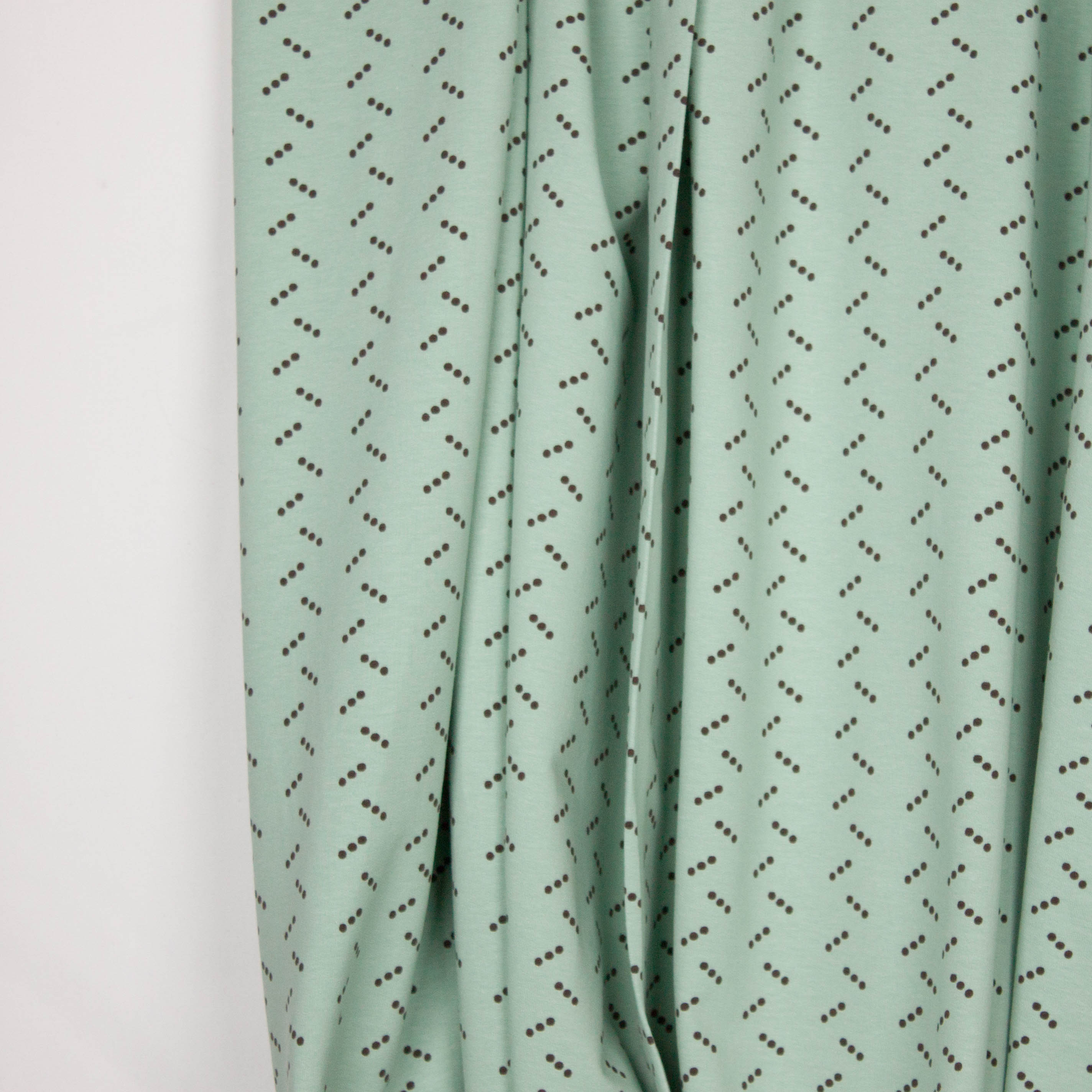 Muntkleurige french terry met stippen van 'About Blue Fabrics'