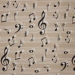 Canvas met notenbalken en noten