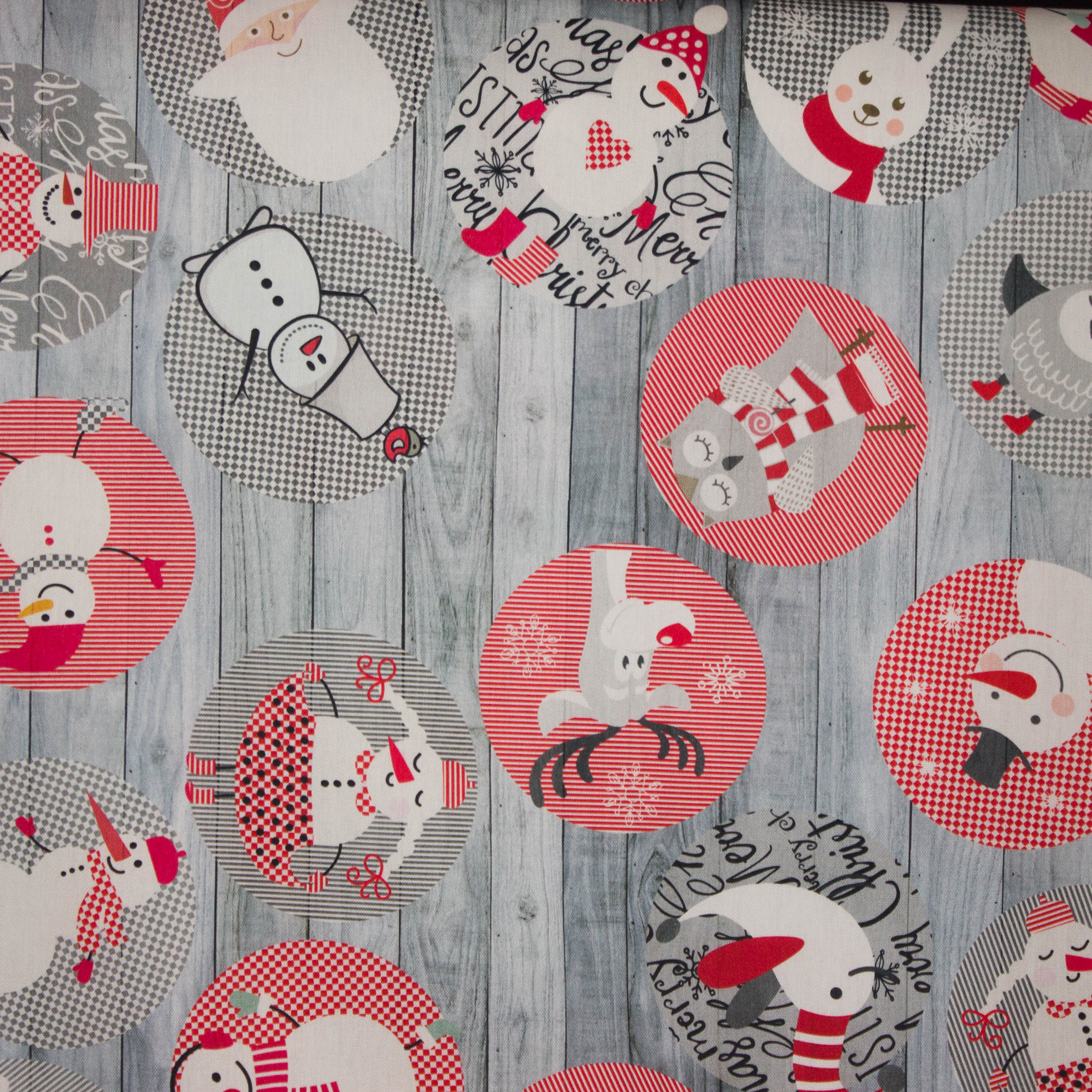 Zachte grijze canvas met kerstmotief