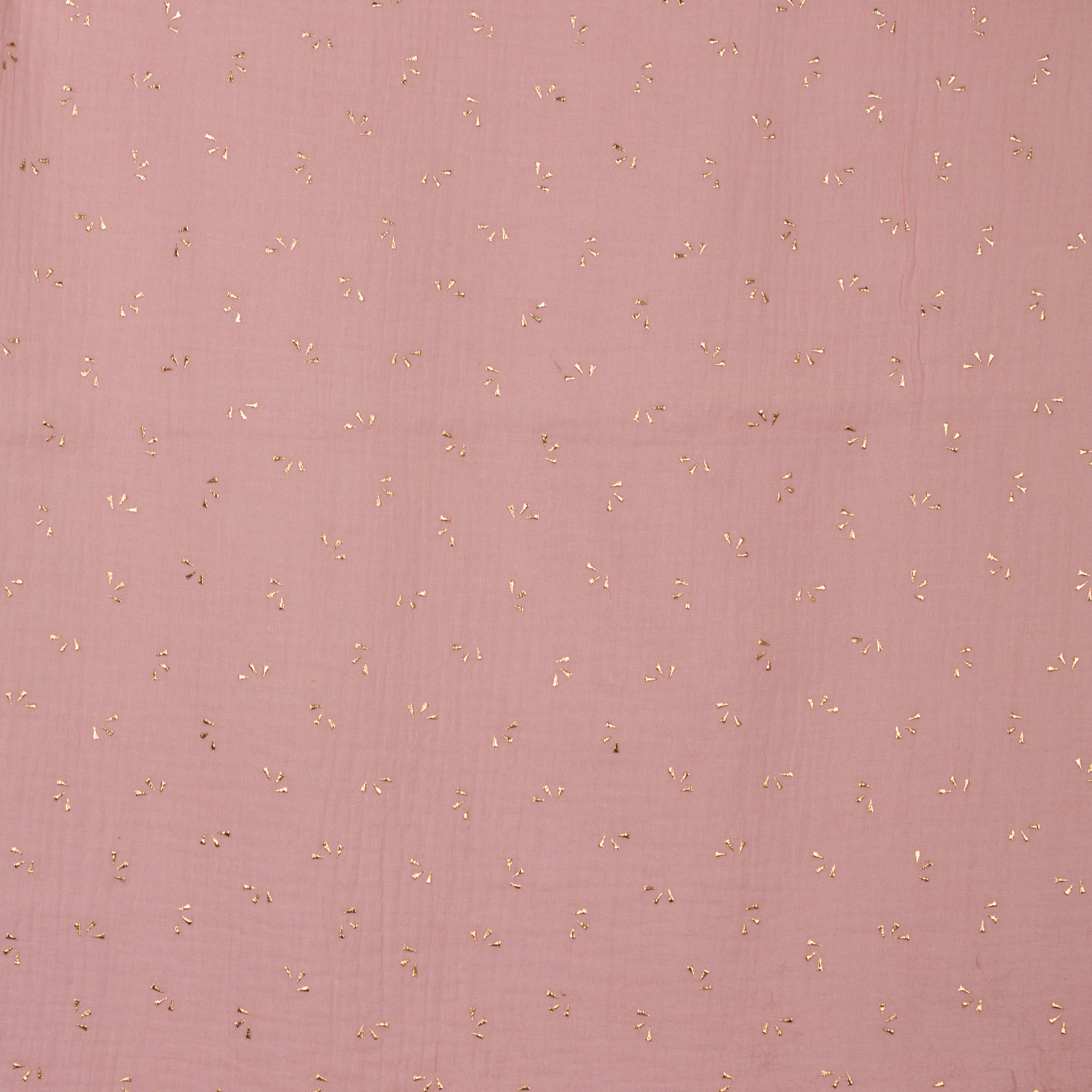Roze tetra katoentje met gouden glitter driehoekjes
