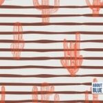 Witte french terry met strepen en cactussen van  "About Blue Fabrics"