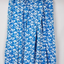Rekbare katoen met abstract motief in blauw / wit van "Burda Style"