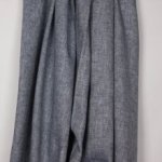 Linnen / katoen twill, visgraat motief in donkerblauw en wit