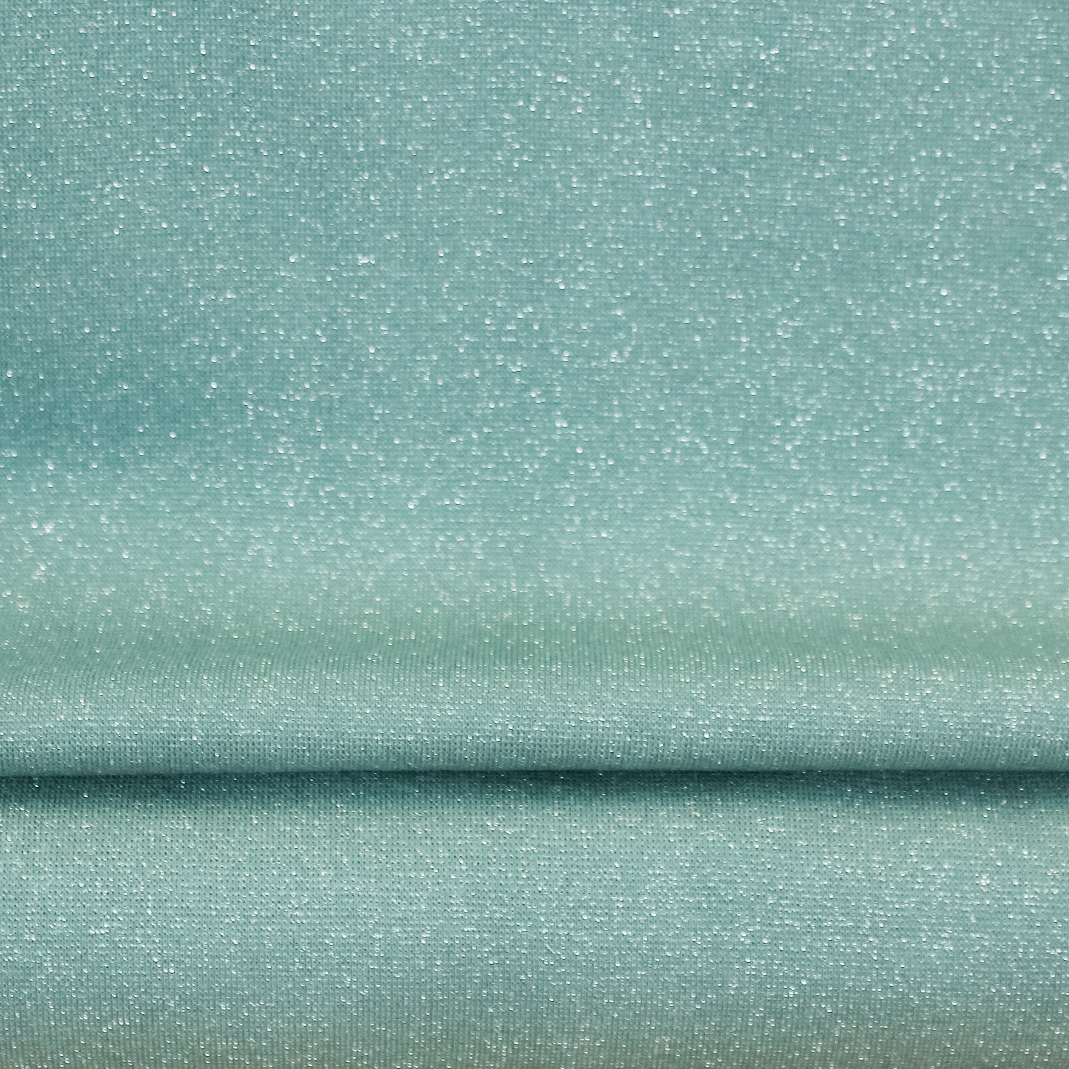 Turquoise boordstof met glitters