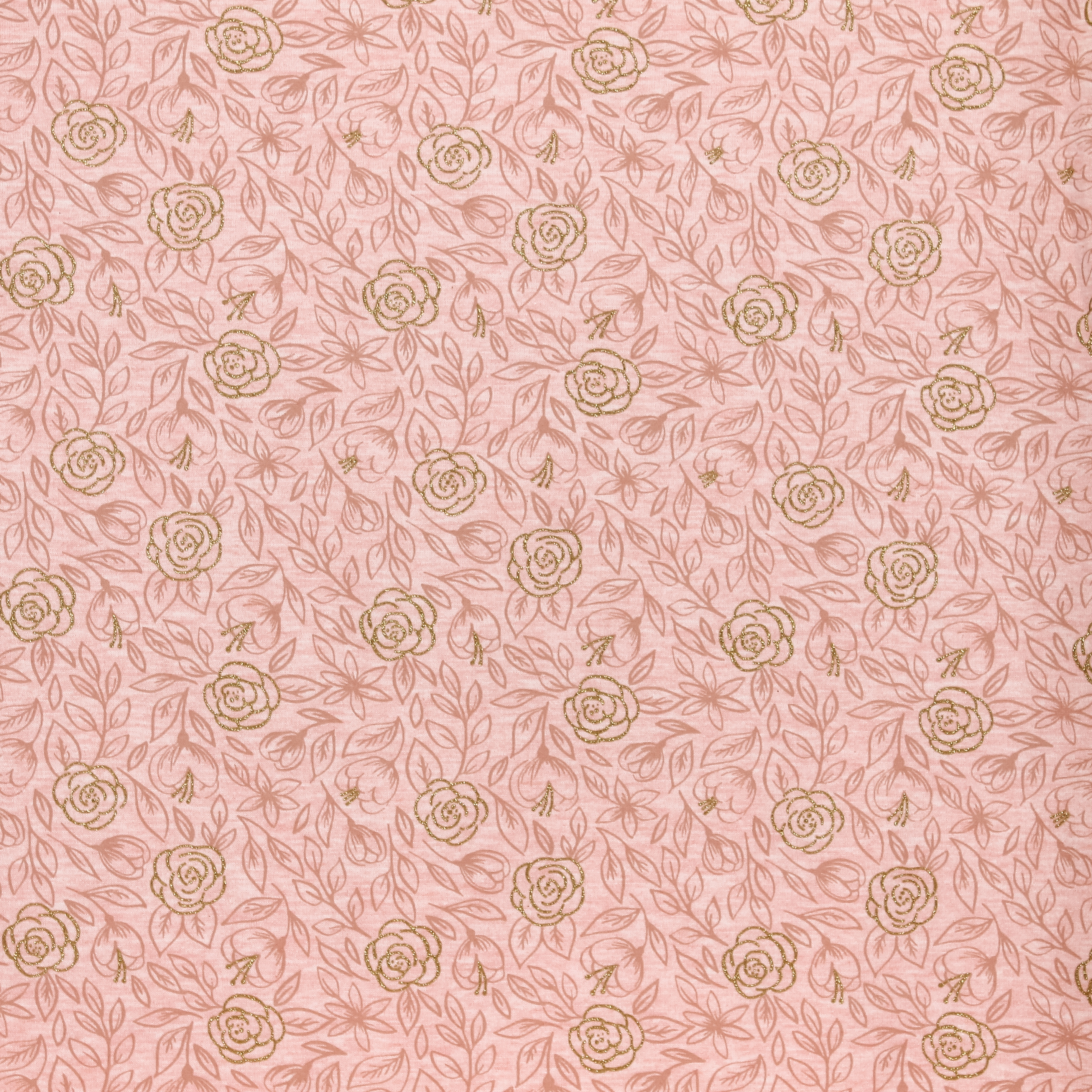 Roze gemêleerde sweater met rozen en glitter - Poppy