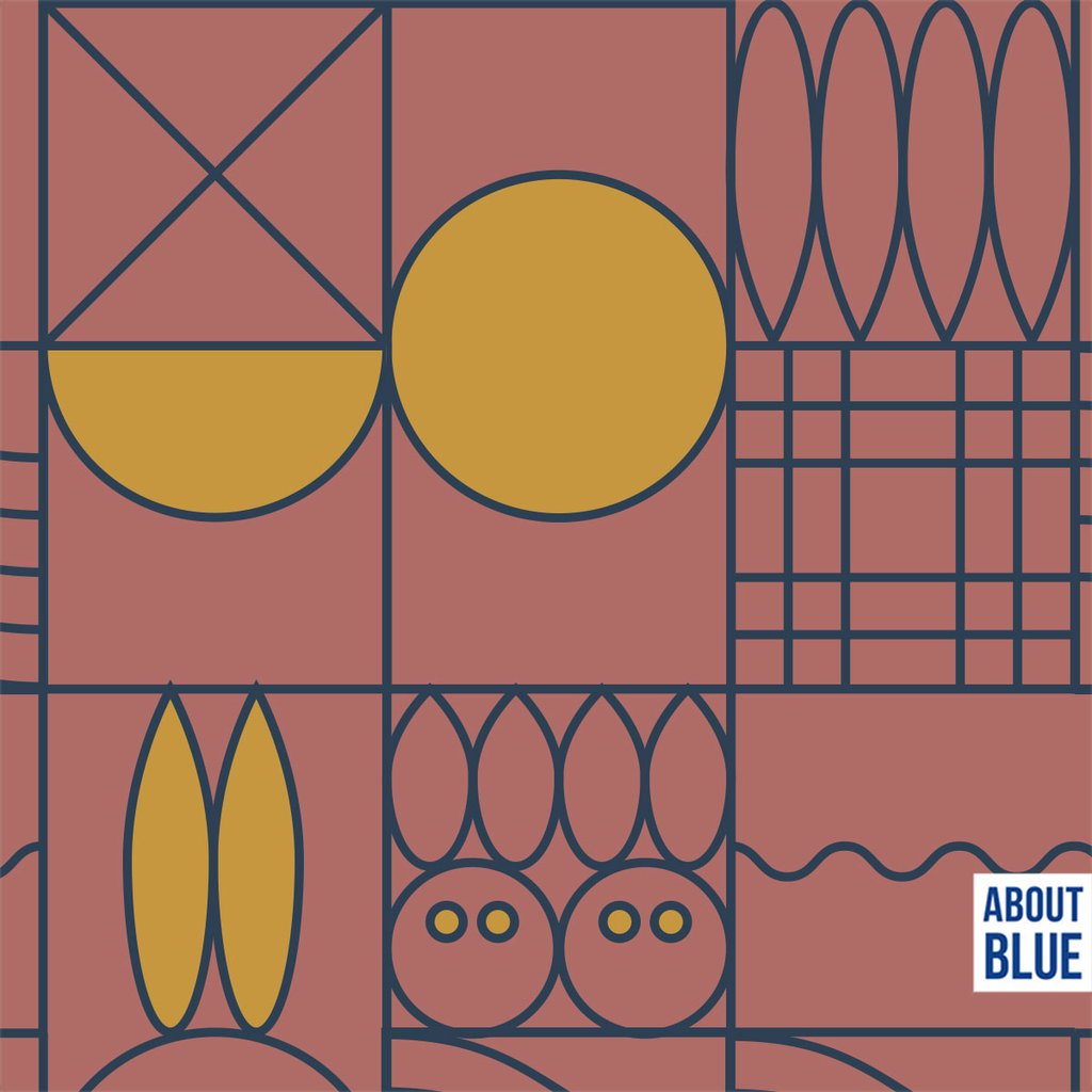 Bruine french terry "Rabbit Science" van About Blue Fabrics