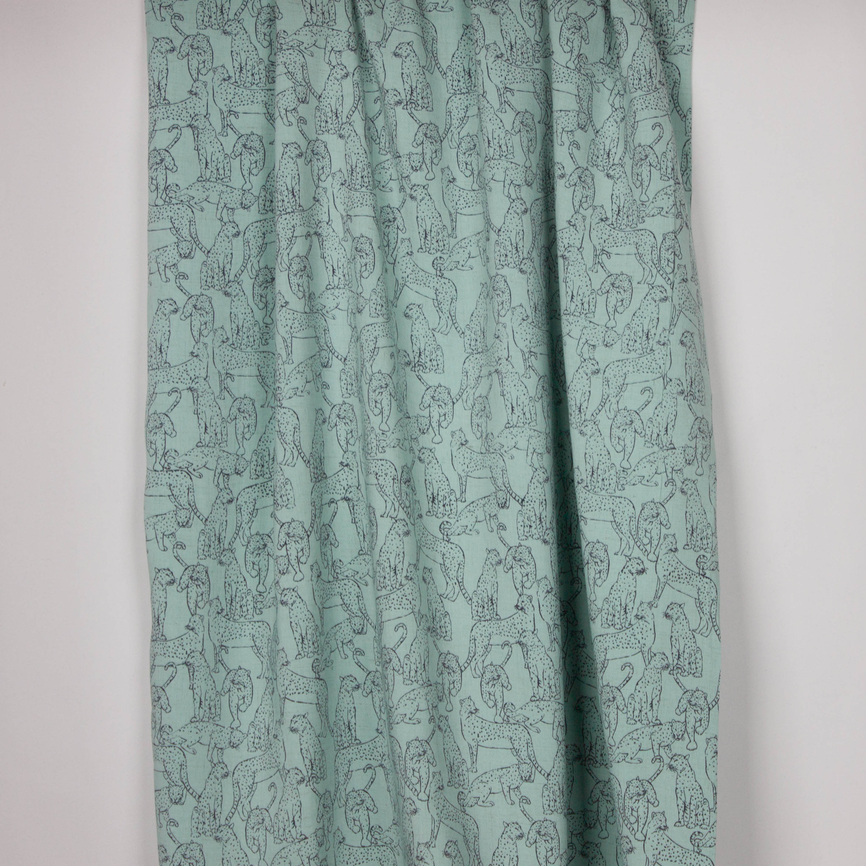 Munt viscose / linnen mengeling met luipaarden "Linen Leopard"