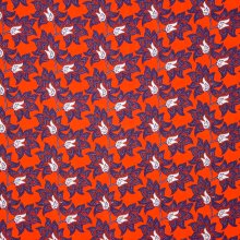 Oranje viscose met retro bloemen van La Maison Victor