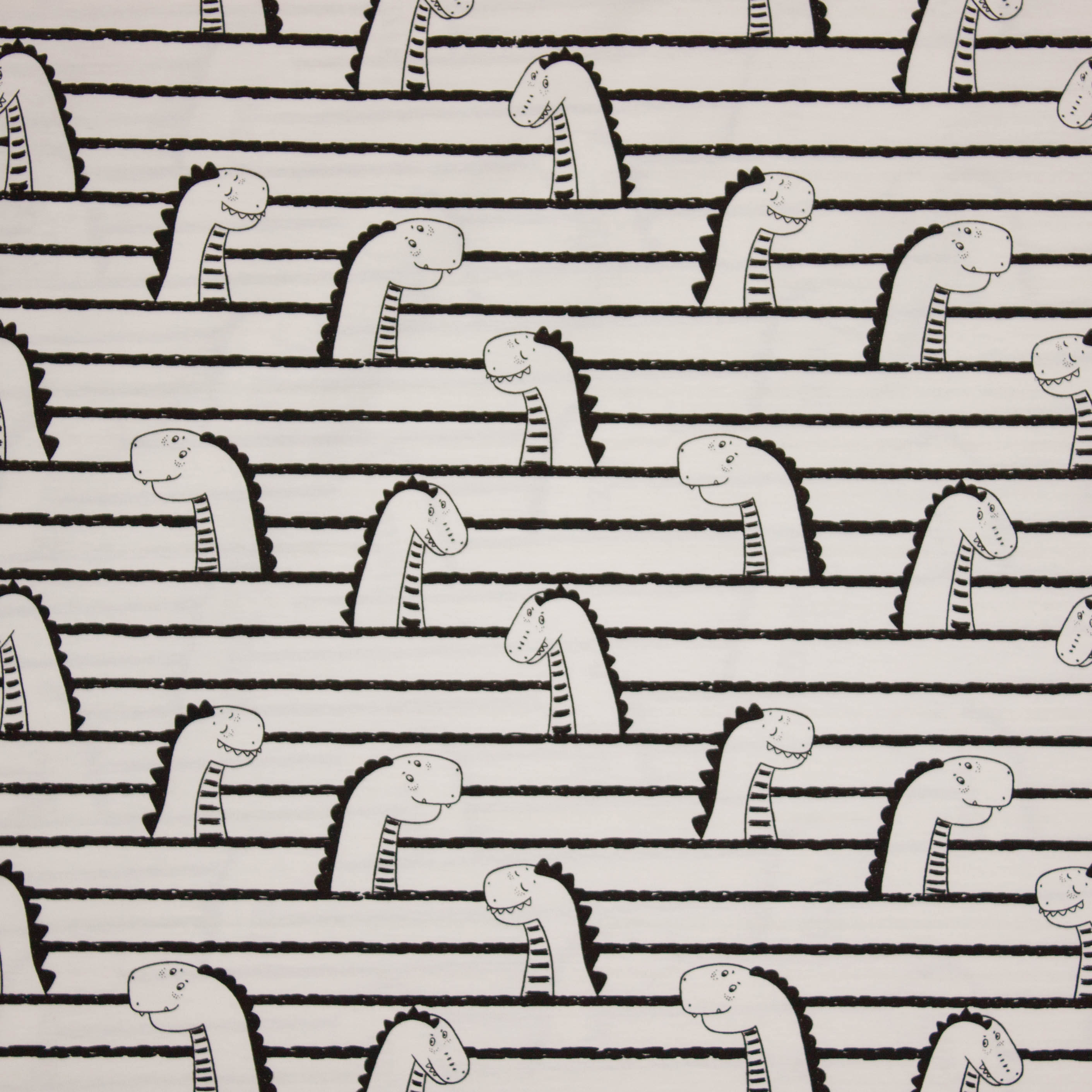 Kleur veranderende tricot met strepen en dino's van Miss Doodle