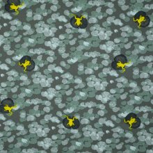 Groene katoenstof met kikkermotief van Little Darling