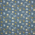 Blauwe kindertricot met koala's, bladeren en regenbogen 'Little King'