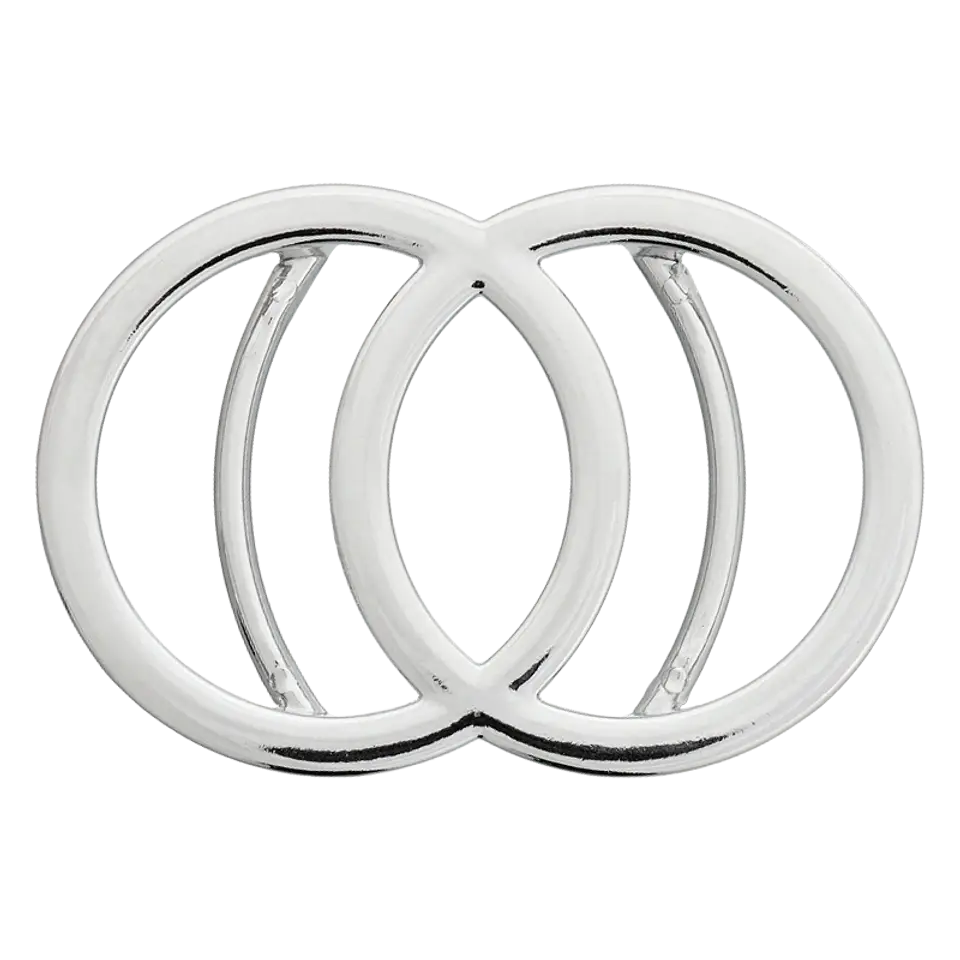 Siergesp dubbele ringen - zilverkleur - 6,7 cm x 4,5 cm