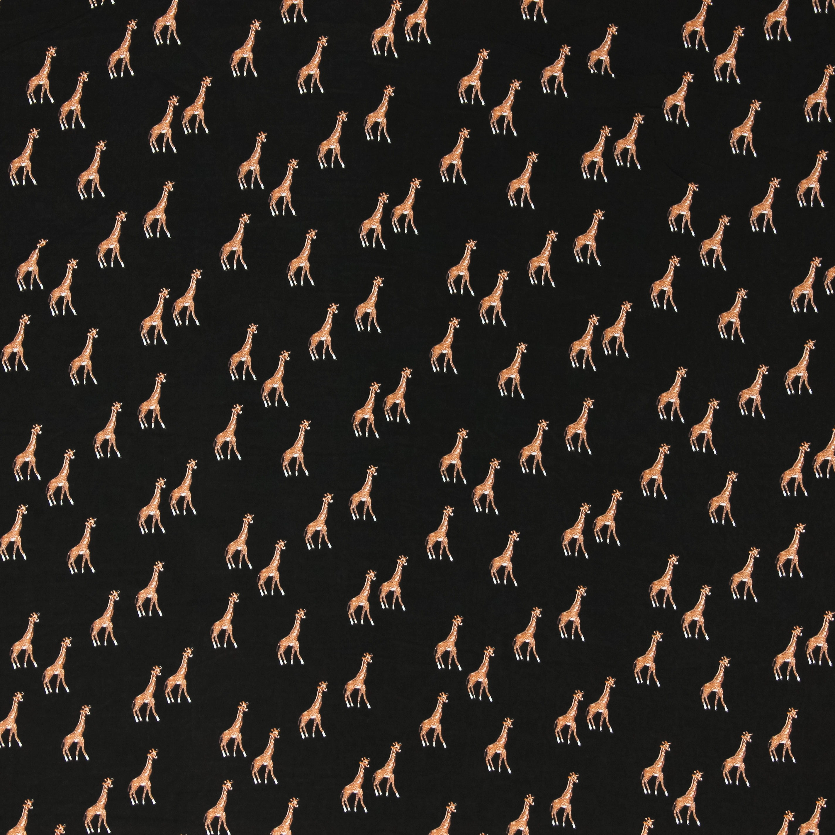 Zwarte viscose met giraffen