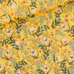 Gele lycra tricot  met bloemen 'summer flowers' van See You At Six