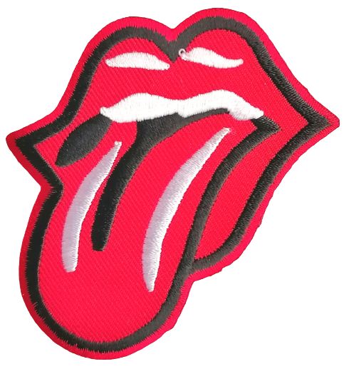 Applicatie - rode mond / lippen met tong - 6,8 x 7,5 cm