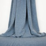 Blauwe metallic jersey met glitters