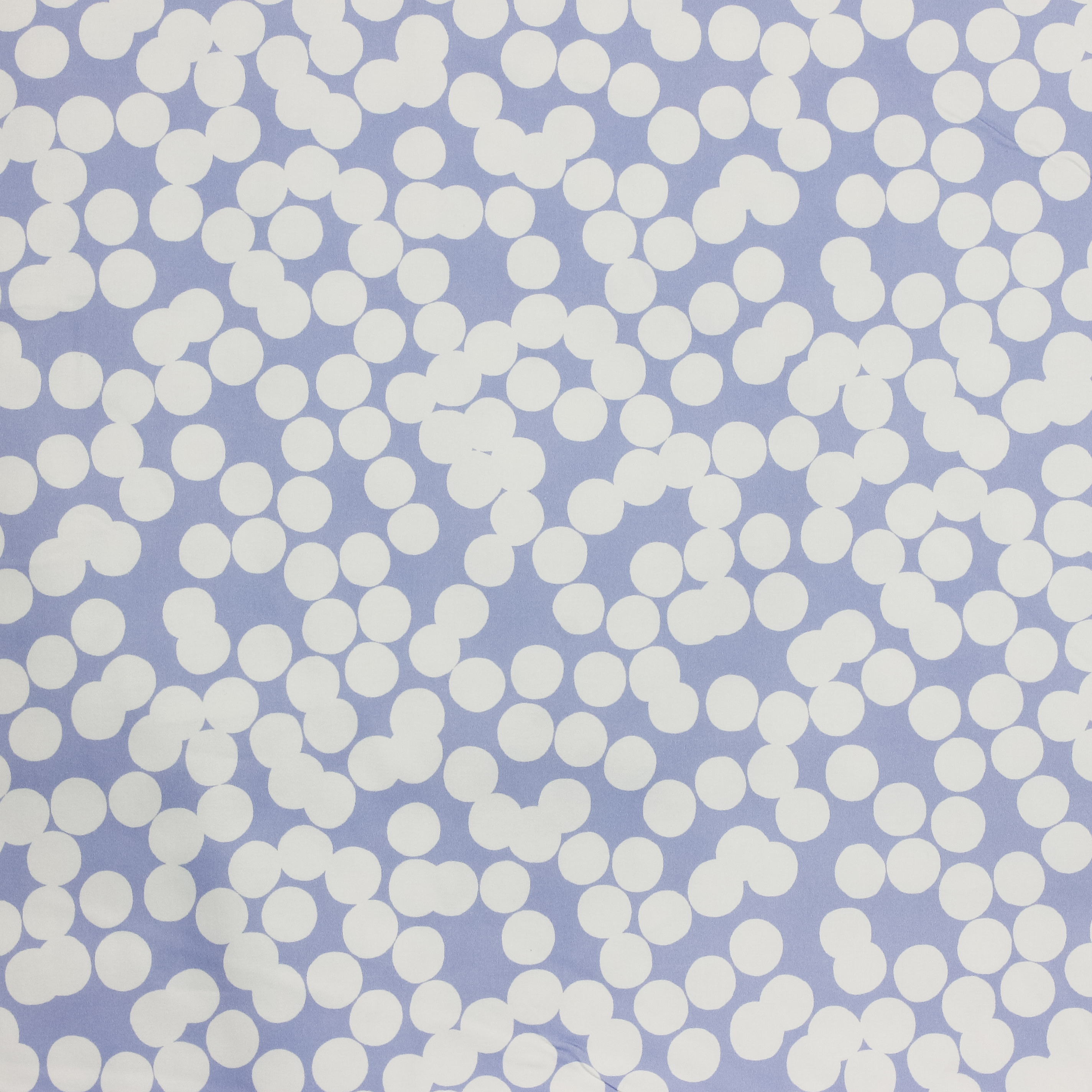 Lila katoen stretch met witte stippen