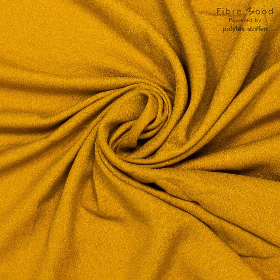 Gouden/Oker viscose crêpe van Fibre Mood