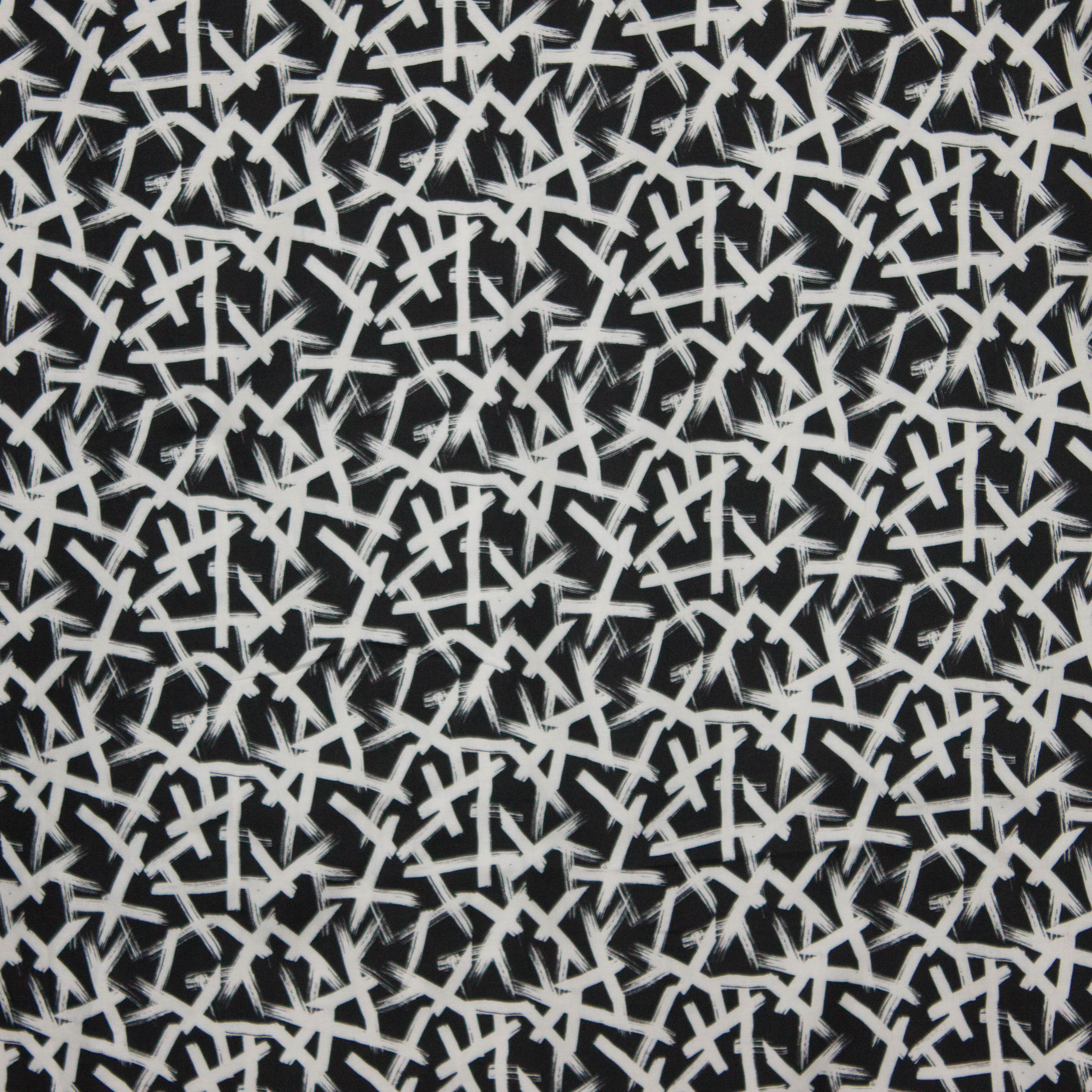 Viscose crêpe met abstract lijnen motief