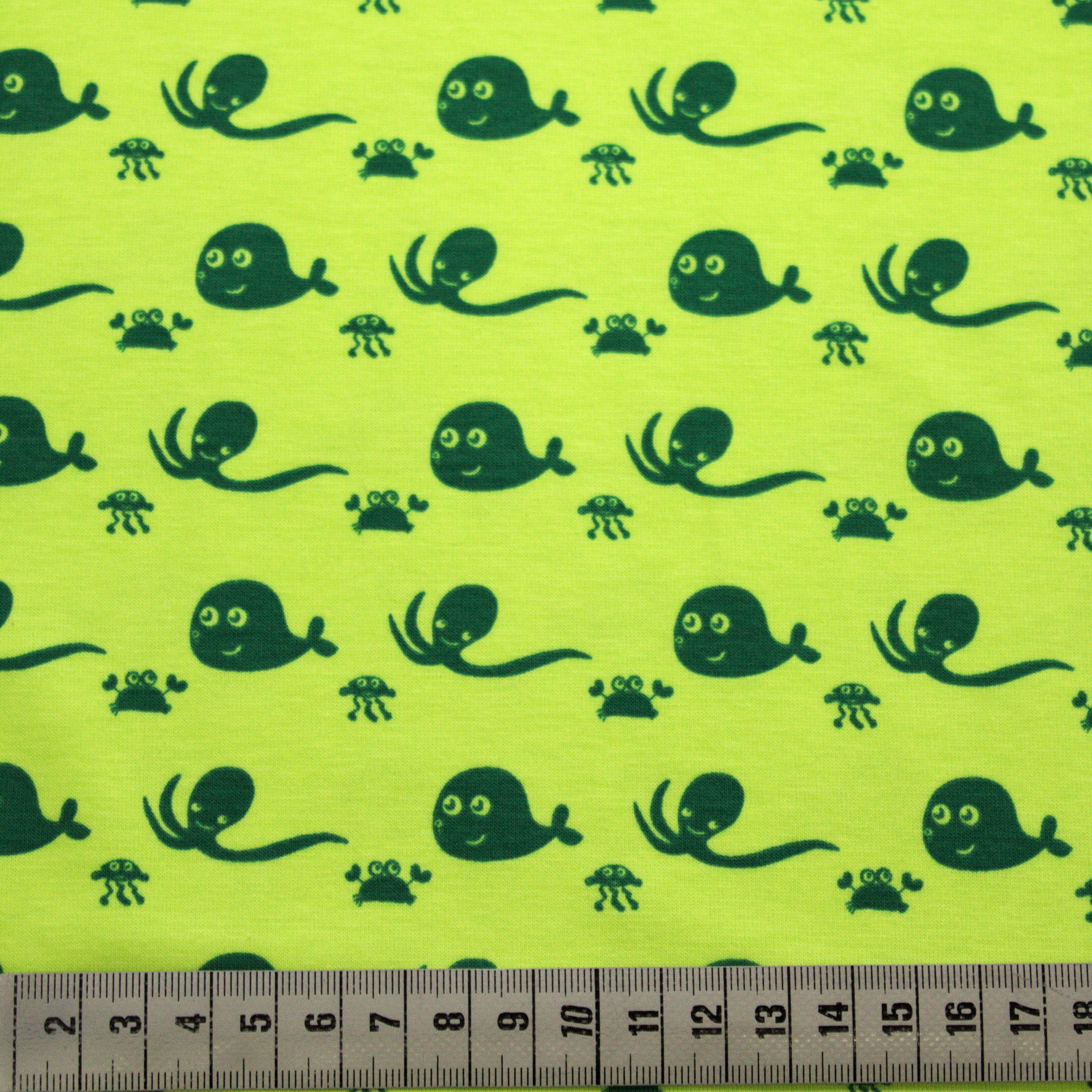 katoen tricot met octopus en walvisje