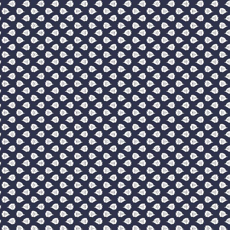 Katoentricot visjes blauw /wit
